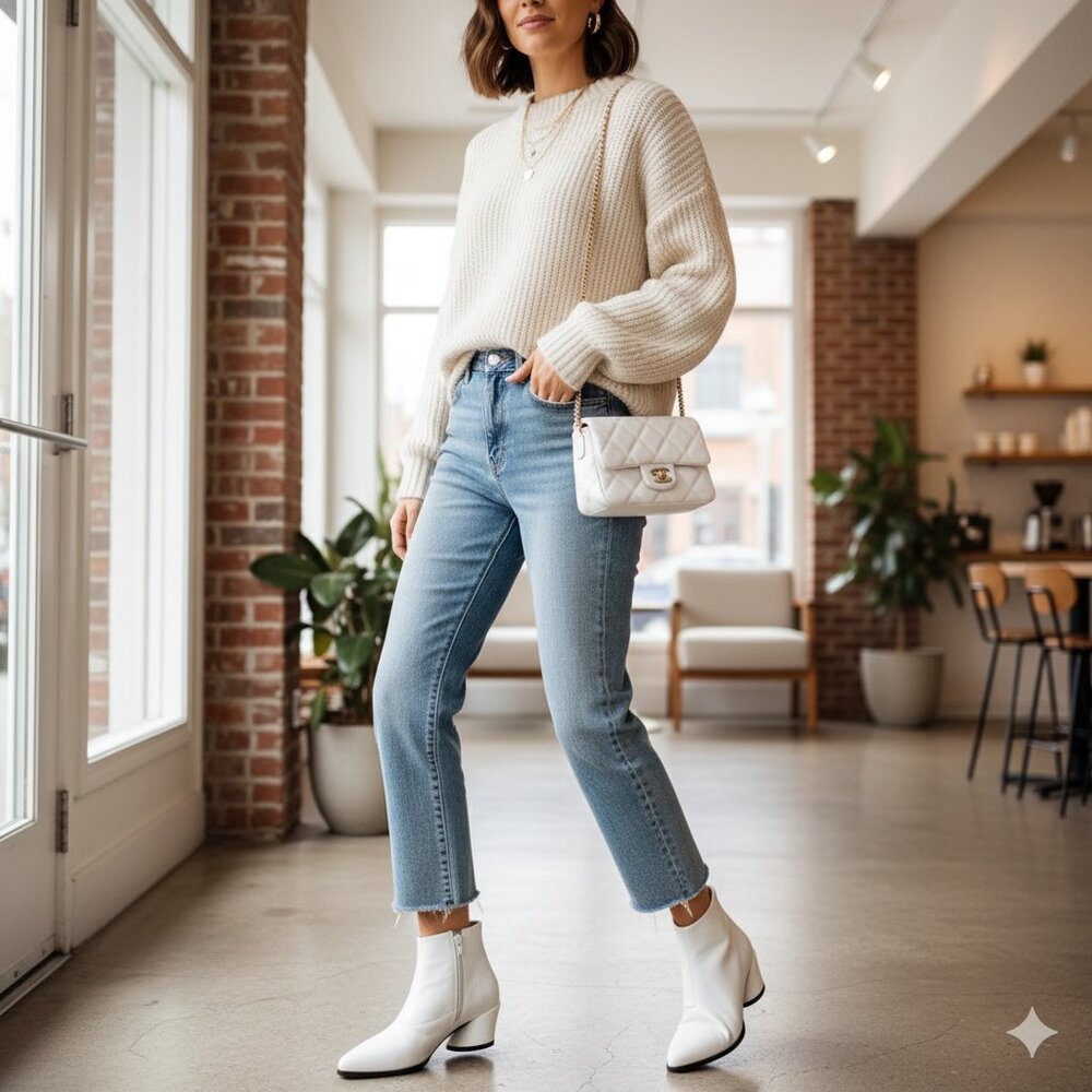 Jaggar White Leather Ankle Boot Bootie Size 36 NWOB